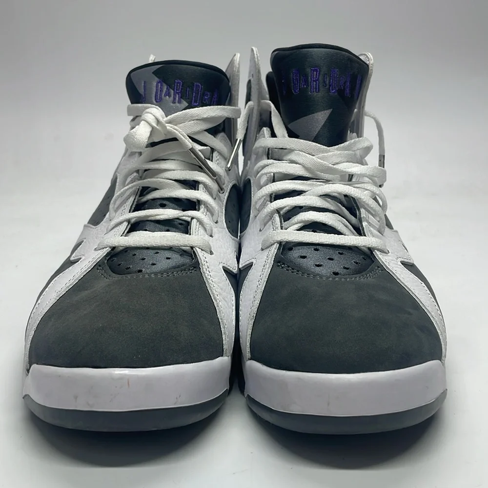 Men’s Air Jordan 7 Retro White/Gray/Purple CU9307-100 USED Size 9.5 without box - Picture 3 of 11